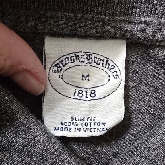 Brooks Brothers 1818 Gray Slim Fit Polo Shirt Sz M - Picture 8 of 11